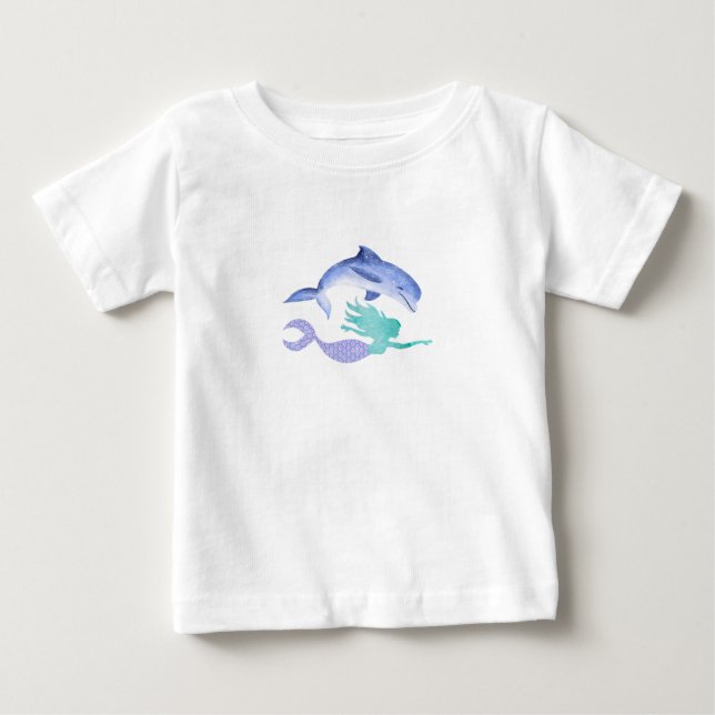 Camiseta Para Bebê Sereia (Frente)