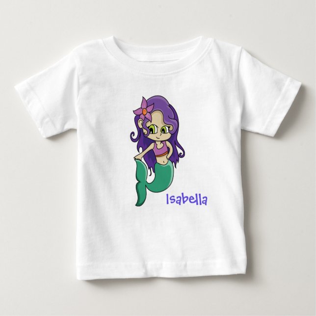 Camiseta Para Bebê Sereia (Frente)