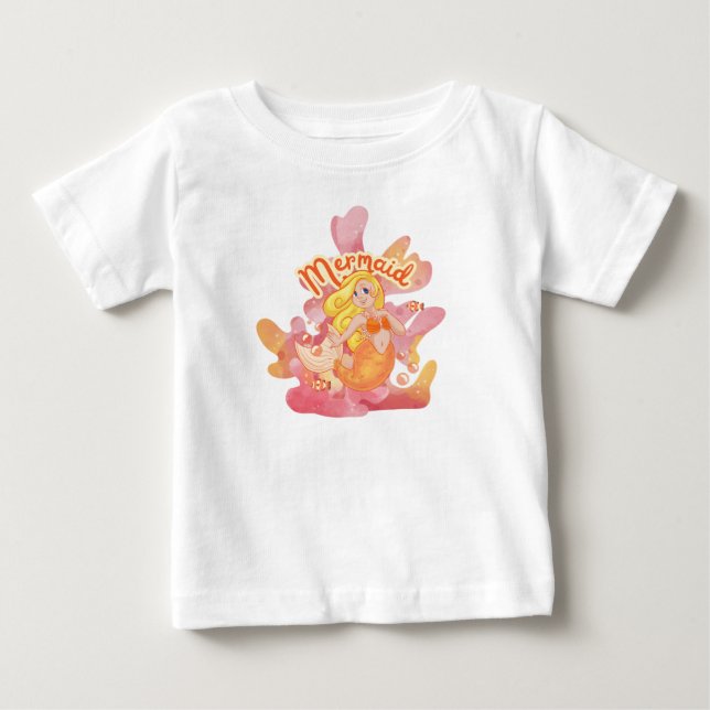 Camiseta Para Bebê Sereia  (Frente)