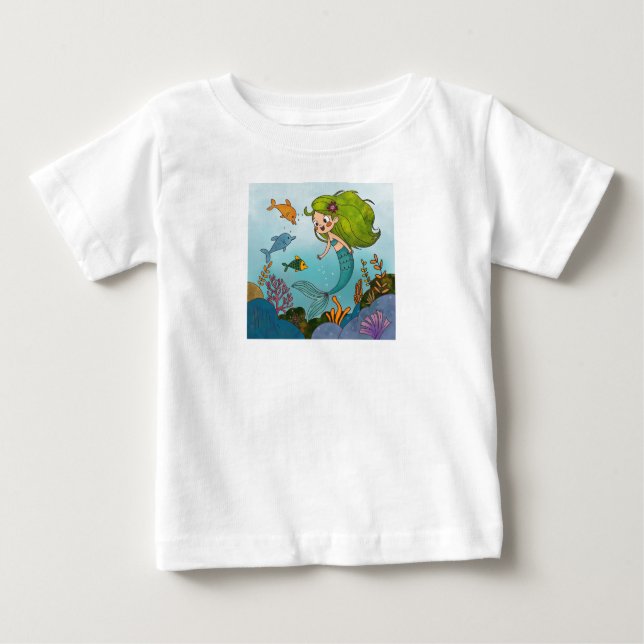 Camiseta Para Bebê Sereia (Frente)