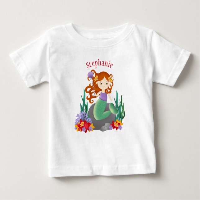 Camiseta Para Bebê Sereia (Frente)