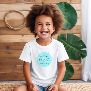 Camiseta Para Bebê Sereia Afro-Americana Dois Aniversário Do Mar