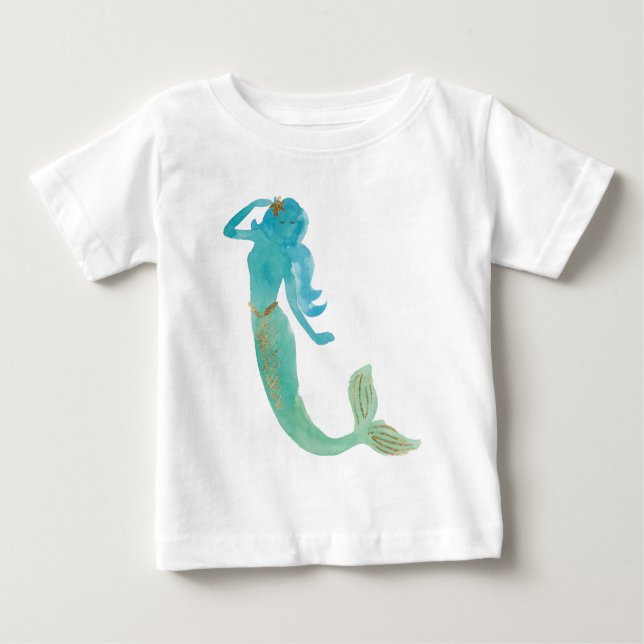 Camiseta Para Bebê Sereia Amigos IV (Frente)
