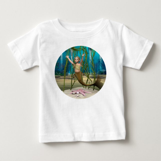 Camiseta Para Bebê Sereia Bebê (Frente)