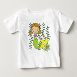 Camiseta Para Bebê Sereia de cabelo de Brown