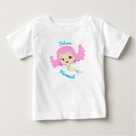Camiseta Para Bebê Sereia Futura Desenho Animado Fofo