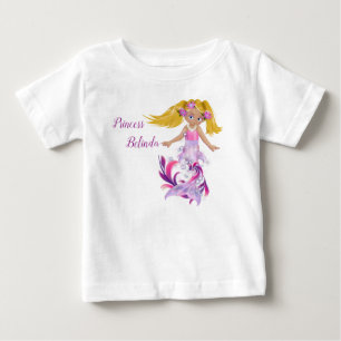 Camiseta Para Bebê Sereia Mágica Rosa Suave