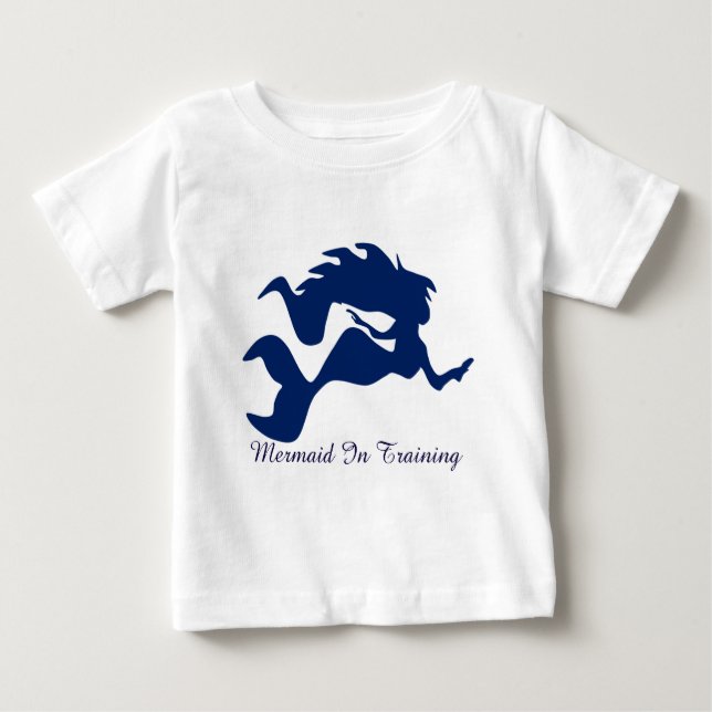 Camiseta Para Bebê Sereia No Treinamento (Frente)