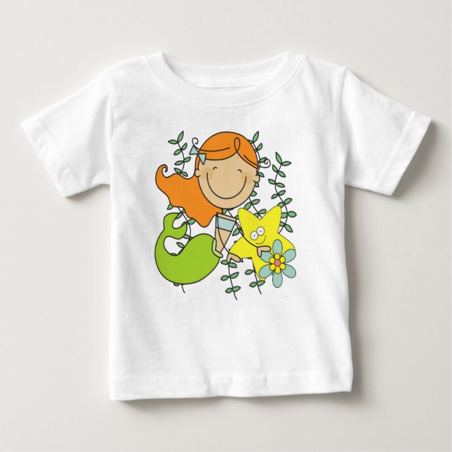 Camiseta Para Bebê Sereia Redhead (Frente)
