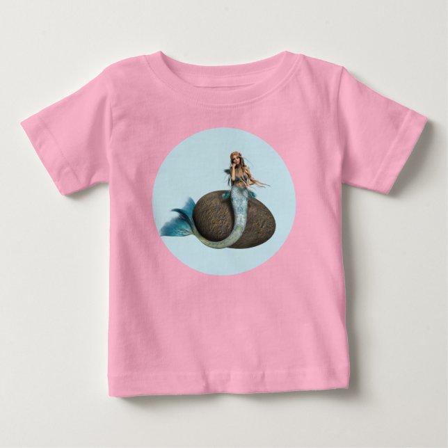 Camiseta Para Bebê Sereia Triste (Frente)