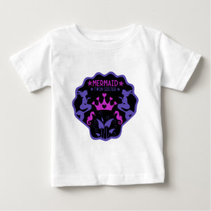 Camiseta Para Bebê Sereias Irmãs Gêmeas