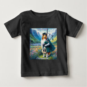 Camiseta Para Bebê Serenata de Collie Escocês – Gaita de Foles e Capr