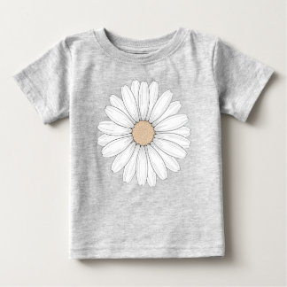 Camiseta Para Bebê Sereno Florescer - Ilustração Delicada de Flor de