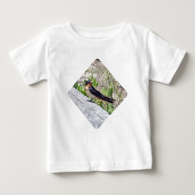 Camiseta Para Bebê Série Barn Swallow (Frente)