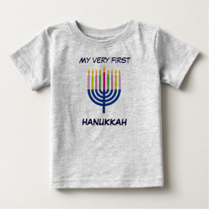 Camiseta Para Bebê Série do corpo de Hanukkah do bebê primeira