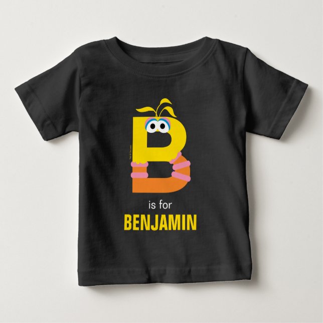 Camiseta Para Bebê Sesame Street | B é de Big Bird (Frente)