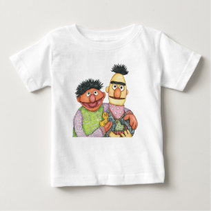 Camiseta Para Bebê Sesame Street Bert e Ernie Watercolor