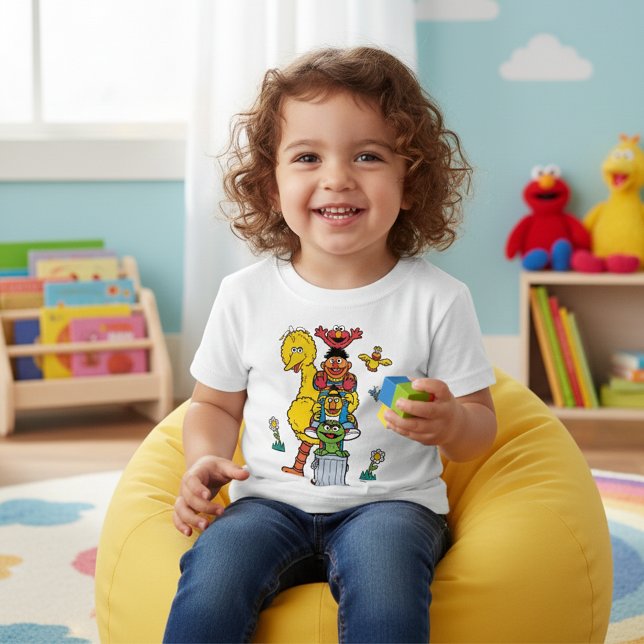 Camiseta Para Bebê Sesame Street Characters & Street Sign Baby T-Shir (Criador carregado)