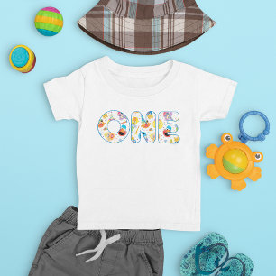 Camiseta Para Bebê Sesame Street Confetti Padrão Primeiro Aniversário