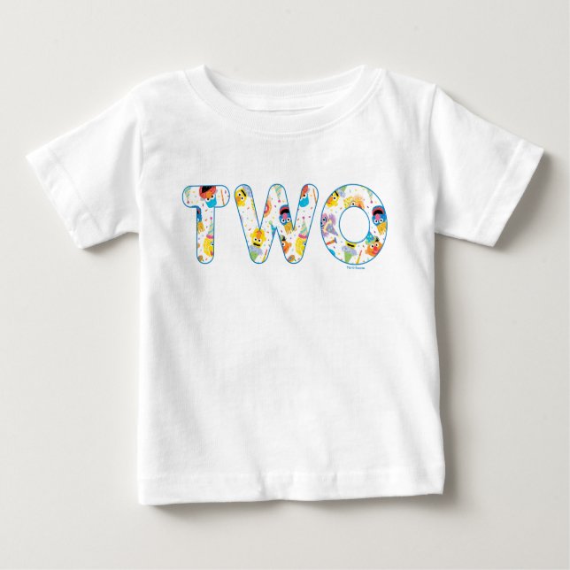 Camiseta Para Bebê Sesame Street Confetti Padrão Segundo Aniversário (Frente)