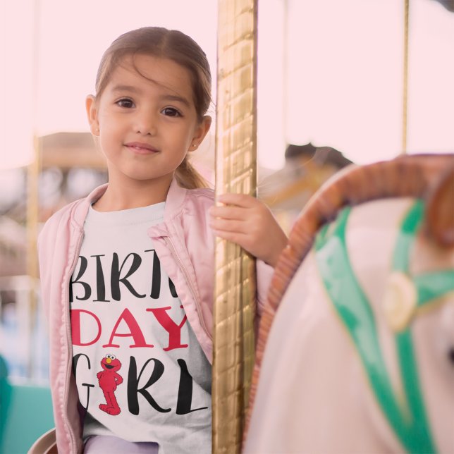 Camiseta Para Bebê Sesame Street | Elmo- Menina de Aniversário (Criador carregado)