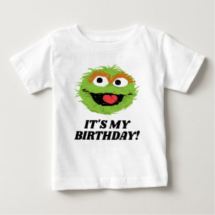 Camiseta Para Bebê Sesame Street Oscar the Grouch É Meu Aniversário