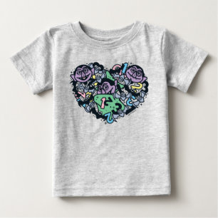 Camiseta Para Bebê Sésamo Sésamo   Conde von Count Doodle Heart