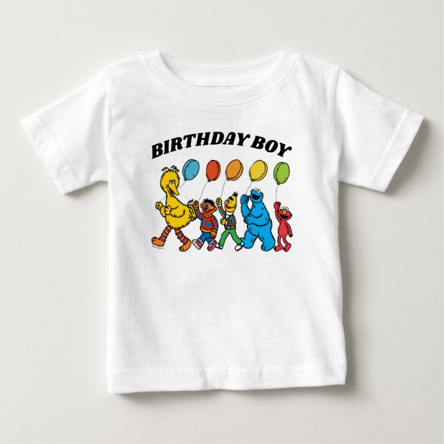 Camiseta Para Bebê Sésamo Street Pals | Aniversário do Aniversário (Frente)