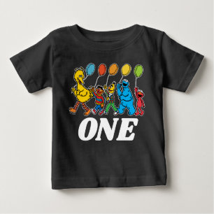 Camiseta Para Bebê Sésamo Street Pals   Balões de primeiro aniversari