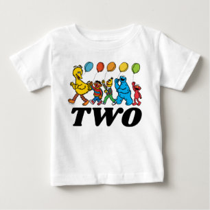 Camiseta Para Bebê Sésamo Street Pals Balões de segundo aniversá