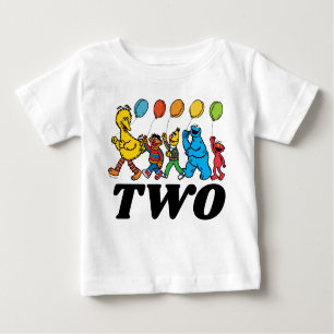 Camiseta Para Bebê Sésamo Street Pals   Balões de segundo aniversário