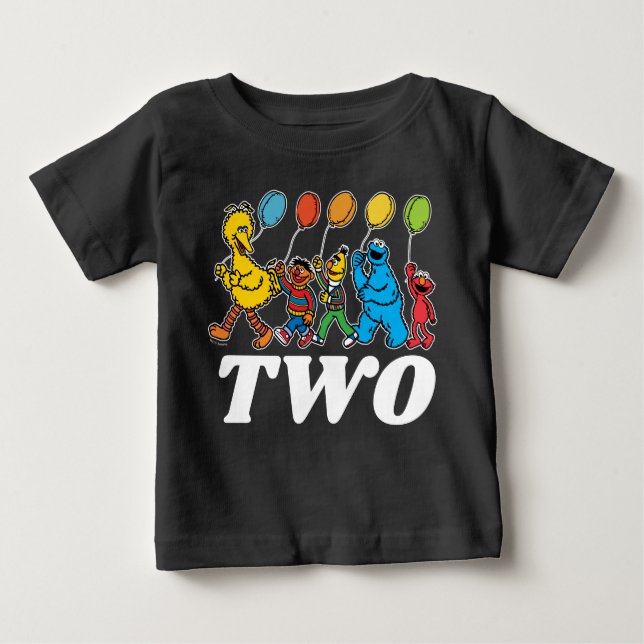 Camiseta Para Bebê Sésamo Street Pals | Balões de segundo aniversário (Frente)