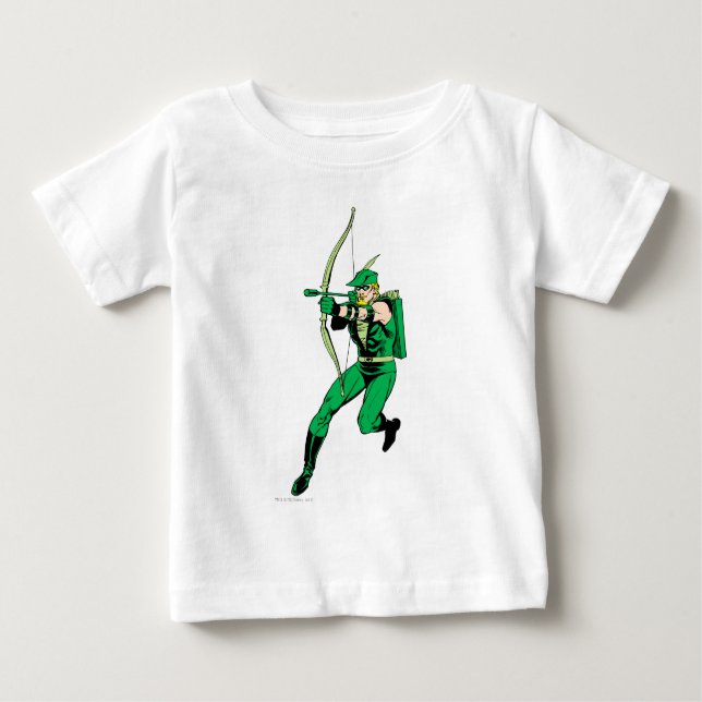 Camiseta Para Bebê Seta de Fotografação em Seta Verde (Frente)