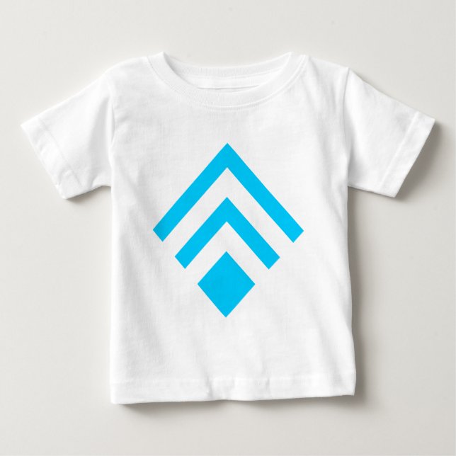 Camiseta Para Bebê Seta Geométrica 02 - Azul-Céu (Frente)