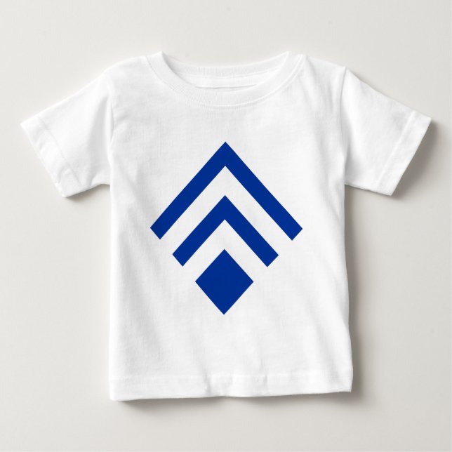 Camiseta Para Bebê Seta Geométrica 02 - Azul Marinho (Frente)
