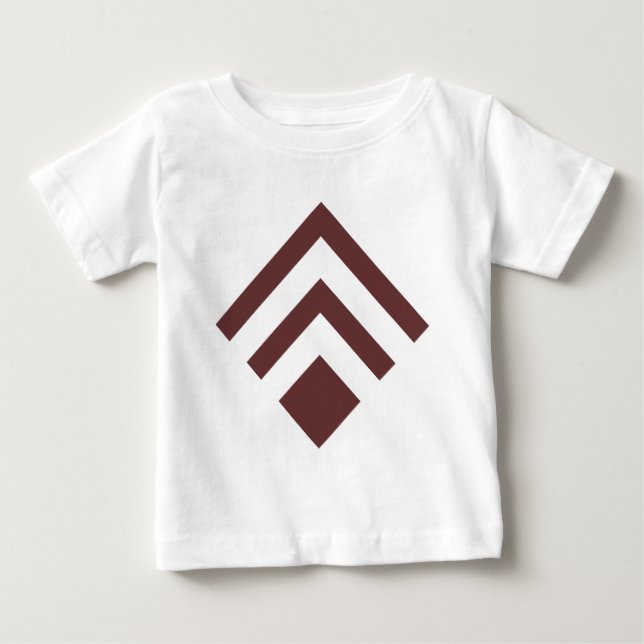 Camiseta Para Bebê Seta Geométrica 02 - Castanho Escuro (Frente)