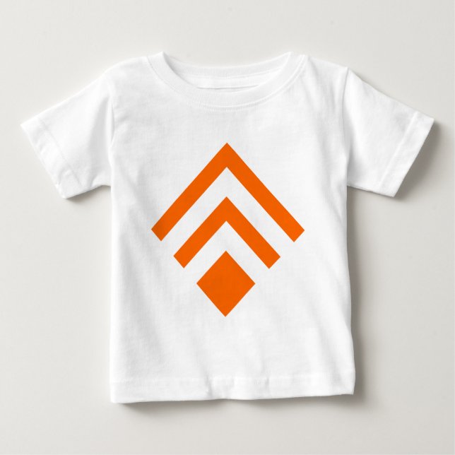 Camiseta Para Bebê Seta Geométrica 02 - Laranja (Frente)
