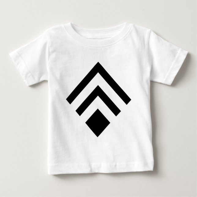 Camiseta Para Bebê Seta Geométrica 02 - Preta (Frente)