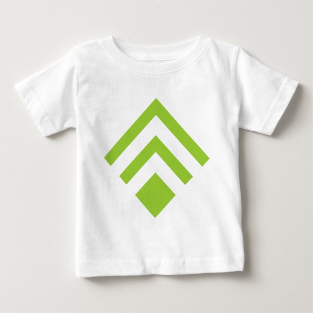 Camiseta Para Bebê Seta Geométrica 02 - Verde Marciano (Frente)
