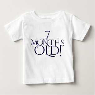 Camiseta Para Bebê sete meses de bebê bonito idoso uma parte