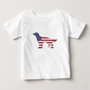 Camiseta Para Bebê Setter inglês - "bandeira americana "