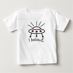 Camiseta Para Bebê Seu próprio texto OVNI acredito em alienígena de