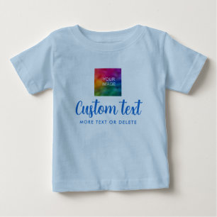 Camiseta Para Bebê Seu Texto Personalizado Enviar Foto Jersey Fino Az