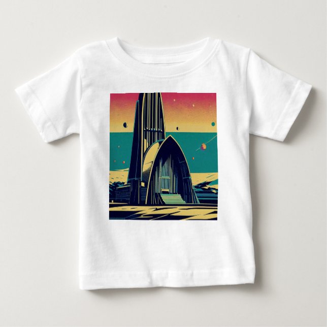 Camiseta Para Bebê SF Futurística Igreja 3 (Frente)