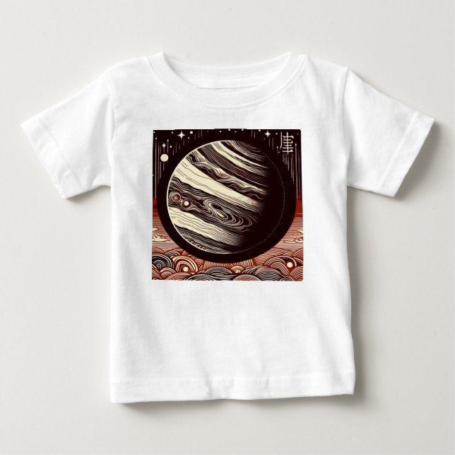 Camiseta Para Bebê SF Júpiter Woodcut 2 (Frente)