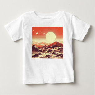 Camiseta Para Bebê SF Mars Landscape Woodcut 2