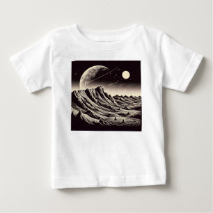 Camiseta Para Bebê SF Mars Landscape Woodcut 3