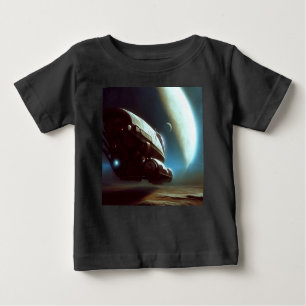 Camiseta Para Bebê SF Orbiting Spaceship 1