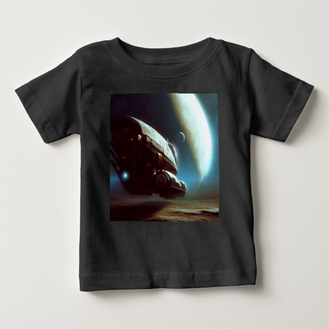 Camiseta Para Bebê SF Orbiting Spaceship 1 (Frente)