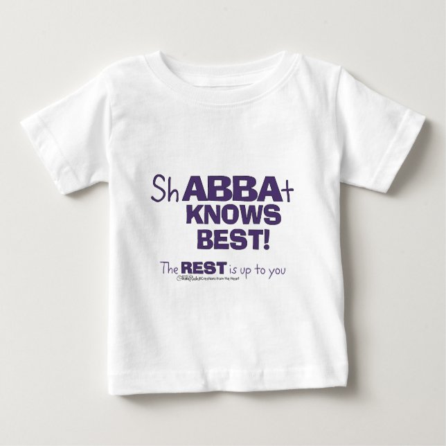 Camiseta Para Bebê ShABBAt Abba conhece melhor (Frente)